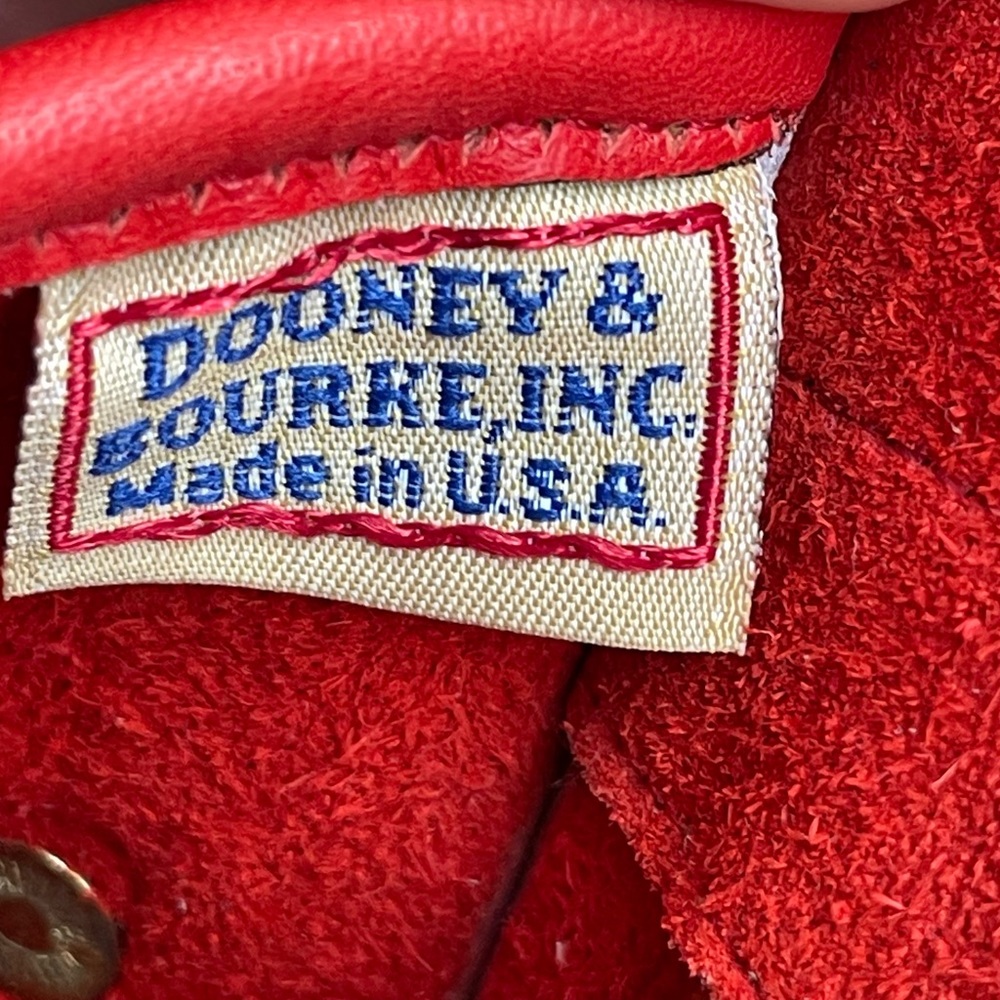 Dooney and Bourke awl Leather Red Saddle equestrian flap Crossbody bag - Picture 16 of 16